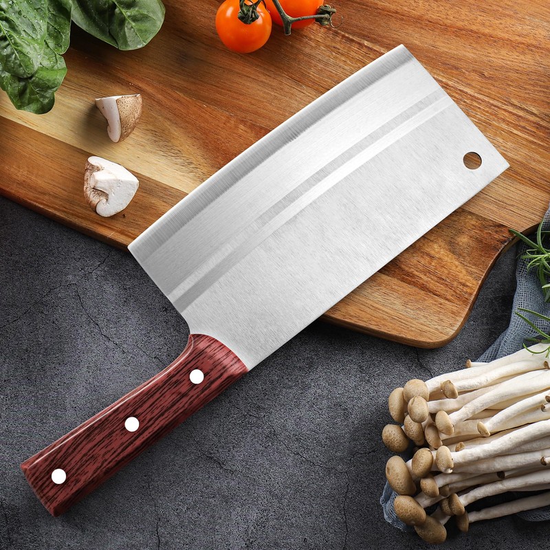 TJ POP Chinese Chef Cleaver, 7.5 Inch Stainless Steel Knife
