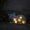 LEAESMHR Solar Cat Outdoor Statue, Resin Solar Cat Lights with