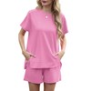 QIXING 2 Piece Sets for Women Summer Lounge Set Elastic