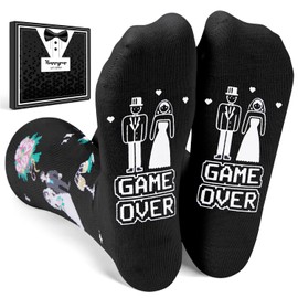 HAPPYPOP Wedding Gifts for Bride and Groom - Funny Wedding Gifts For Couples 2024, Bride Socks Groom Socks Wedding Socks
