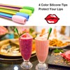 Reusable Boba Smoothie Straw Rainbow Metal Straws Wide Thick Fat