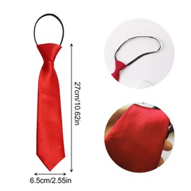 FUIPVGI Pack of 4 Children's Tie, Boys' Tie, Pre-tied with Elastic, Tie Red with Flexible Elastic Band for Boys Girls Graduation Wedding Show, red