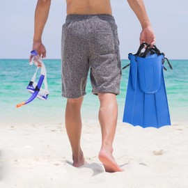 Swim Fins Adult | Portable Rubber Swim Flippers,Comfortable Swimming Equipment, Short Swim Fins with Adjustable Ankle Strap for Swimming and Snorkeling