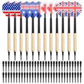 Xzeemo Darts with Plastic Tip, Pack of 12 Darts for Electronic Dartboard, Darts Soft Dart Accessories, Soft Dart Set with 100 Plastic Replacement Tips, 14 g Professional Darts, 4 Designs
