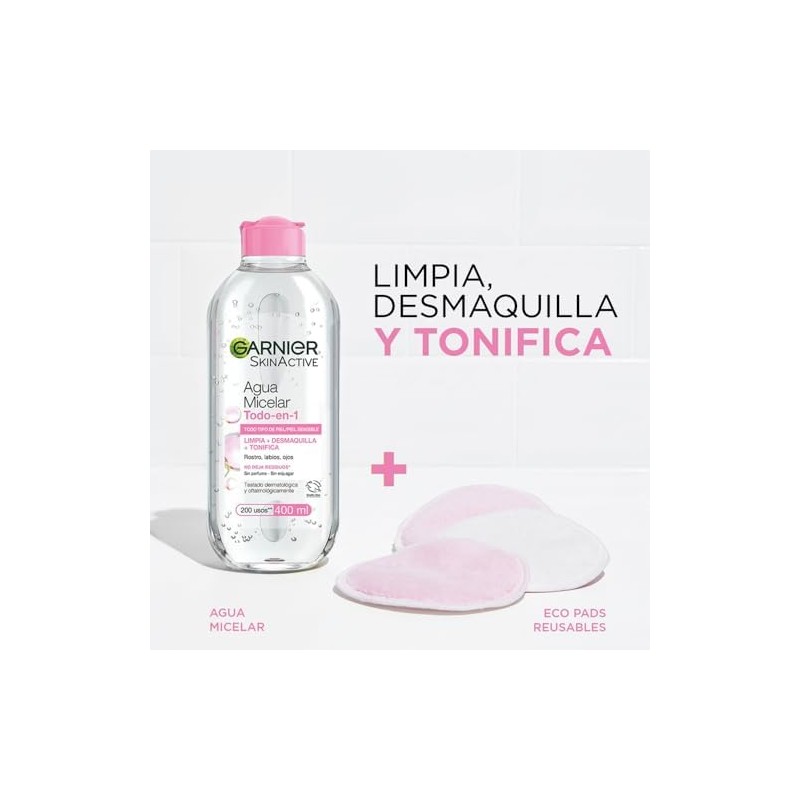Kit Garnier Agua Micelar Todo En 1 700ml y Ecopads