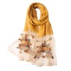 WINCESS YU Women Mulberry Silk Scarf Lightweight Embroidered Floral Shawl