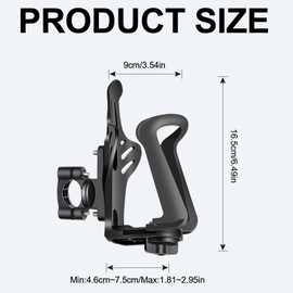 Fleymu Flaschenhalter Fahrrad, Einstellbare Getränkehalter Fahrrad Geeignet für 55-75mm Wasserflaschen, Trinkflaschenhalter Fahrrad für Rahmen und Lenker, Passend für Fahrrad, MTB, Kinderwagen, Roller