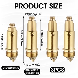 3 Pieces Pop Up Drain Valve Compression Spring Element Replacement Screws for Brass Pop Up Drain Plug Replacement Mechanisms for Universal Sink and Bathtub Drain Kit