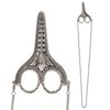 Sewing Scissors Vintage Chain Silver Bauhinia Stainless Steel Pointed Small