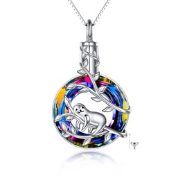 POPKIMI Animal Lover Necklace for Mothers Day 925 Sterling Silver Crystal Pendant Necklace Fashion Jewelry for Women Wife Mom Nana, Sterling Silver, Cubic Zirconia