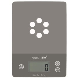 Max Life Digital Kitchen Scale ML-CF1 - High Accuracy Food Scale with Tare and Multi-Unit Measurement, Slim Design with Large LCD Display Gray