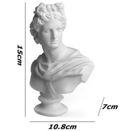 Apollo Bust Sculpture, White Apollo Bust Statue Home Decor, Roman Mythology God of Sunlight Shelves David Aesthetic Decor for Small Statues Greek Statue Decor