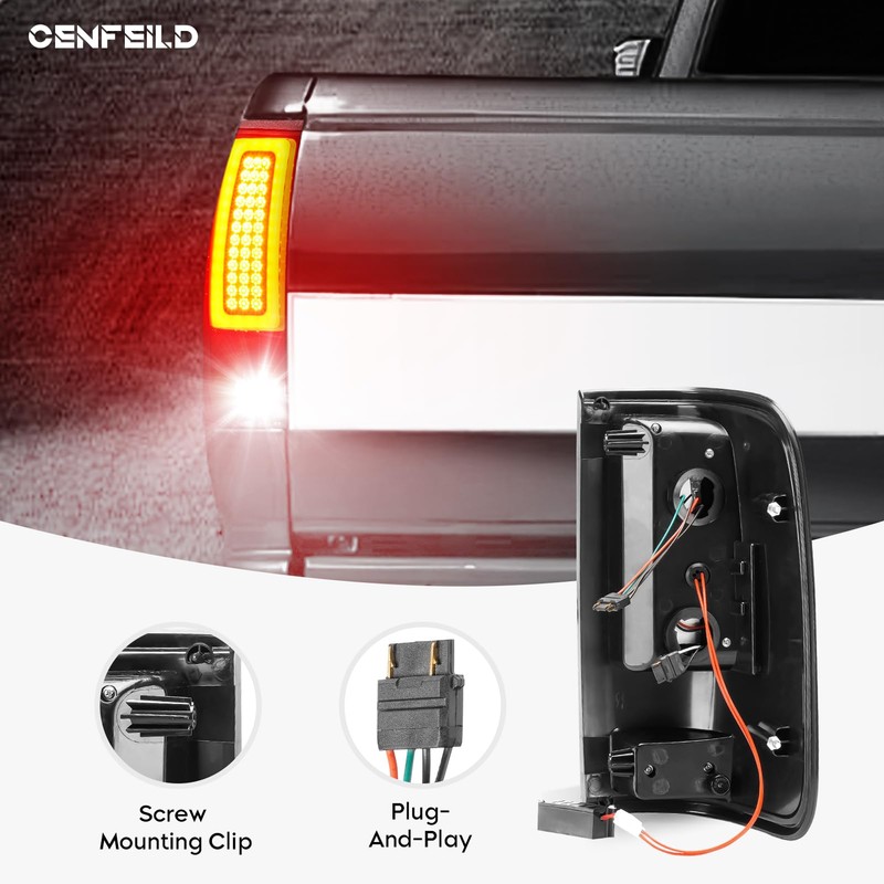 LED Tail Lights Assembly + 3rd Third Brake Cargo Lamp
