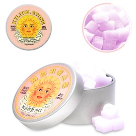 Xylitol Stone | Delicious Sugar-Free Candy | 100% Finnish Xylitol Mints | For those seeking Health-Conscious Snacks | Refreshing Breath Mints | Unique Hard Candy Gift (Peach Set of 3)