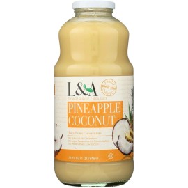 L&A Coconut Pineapple Juice, 32-Ounce (Pack of 6)