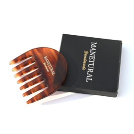 MANETURAL 8DX Pocket Comb- 2.7" Wide Tooth Comb and Travel Comb,Acetate comb, Handmade Saw-Cut and Hand Polished (1 PACK, Tortoiseshell)