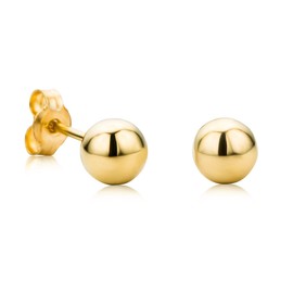 OROVI 9ct (375) Basic Yellow Gold Ball Stud Earrings for Women - Solid Gold Earrings, Hypoallergenic Earrings - Shipped in an Elegant Present Box for a Luxurious Unboxing Experience