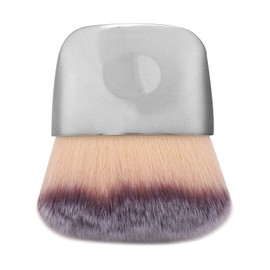 Loose Powder Brush, Flat Arched Soft Fibe Mini Makeup Brush for Foundation, Face Powder, Blush, Contour, Bronzer(Silver)