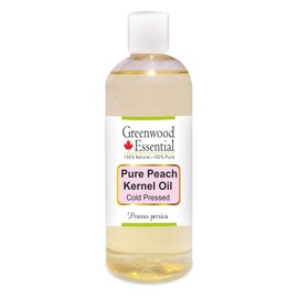 Greenwood Essential Natural Peach Kernel Oil (Prunus Persica) Natural Pure Therapeutic Quality Cold Pressed 200 ml (6.76 oz)