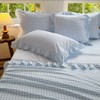 NSNLGSGC Light Blue Ruffled Plaid Gingham Pillow Shams 20"x20", Set