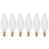 (6 Pack) 25 Watt Frosted Candelabra Base (E12) Torpedo Tip 120V Chandelier