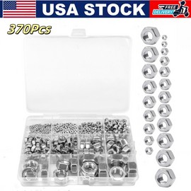 Unbranded 370PCS Stainless Hex Nuts Assortment Kit, M2-M12 Assorted Hex Nuts Set