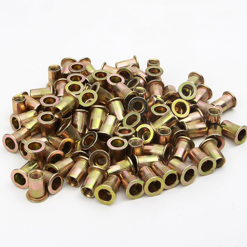 Rivet Nut, LOKMAN 50 Pieces 5/16-18UNC Carbon Steel Flat Head