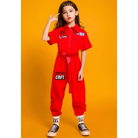 LOLANTA 110-170 Children's Overalls, Short Sleeve, Long Sleeve, Boys, Girls, All-in-One, Junior, Cotton, Everyday Wear, Dance, Work Clothes, red