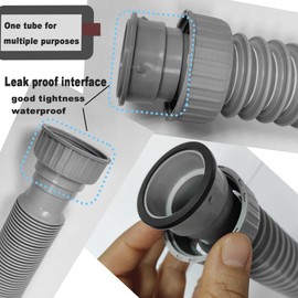 1-1/2" Sink Drain Pipe Kit, Flexible Drain Pipe P Trap, 11.5"-30" Flexible P Trap, Under Sink Plumbing for Bathroom & Kitchen, 1-1/4" Adapter Included, 1 PACK