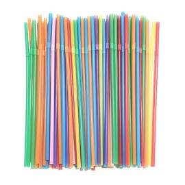 FOREVERIE Small Flexible Drinking Straws Bendable, 500 PCS Value Pack, Caliber 5 MM Length 21 CM (8.27 Inches), Plastic, Assorted Pure Solid Colors