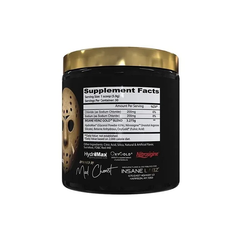 Pre Entreno Insane Labz Insane Veinz Gold 30 Servicios Sabor