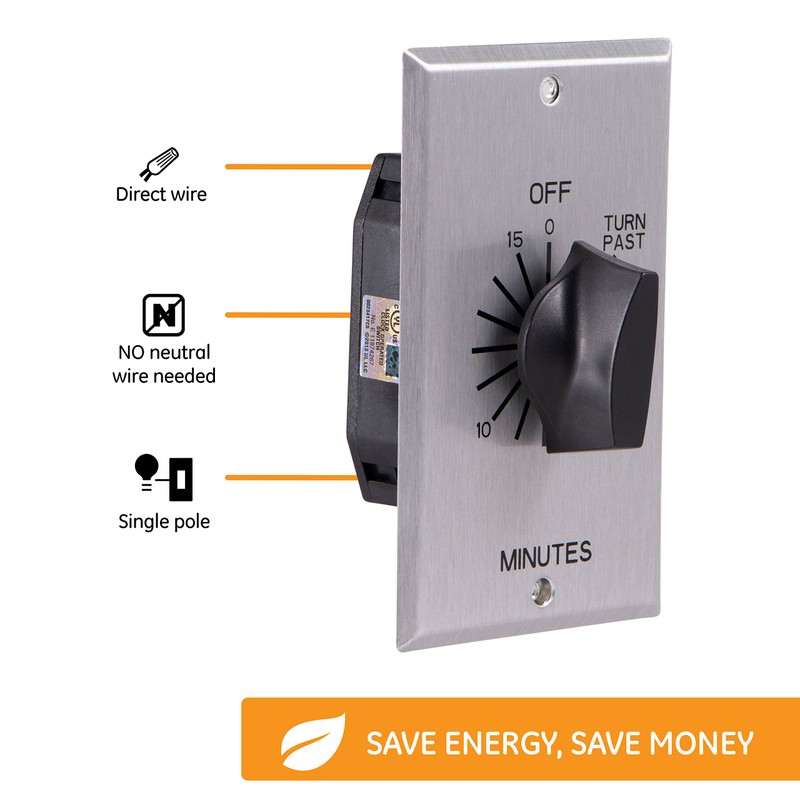 GE In-Wall Mechanical Countdown Timer Switch, Spring Wound, Up to