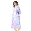 RONGTAI Womens Long Robes Plush Fleece Print Star Nightgown Thick