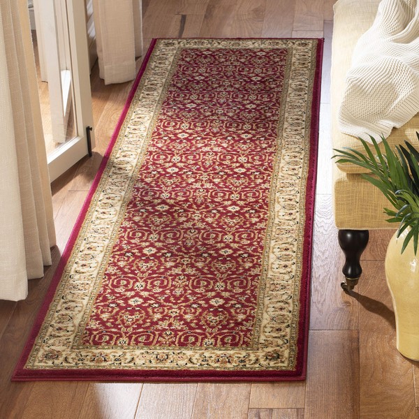 SAFAVIEH Lyndhurst Collection LNH312A Traditional Oriental Non-Shedding Living Room Bedroom Runner, 2'3" x 22' , Red / Ivory