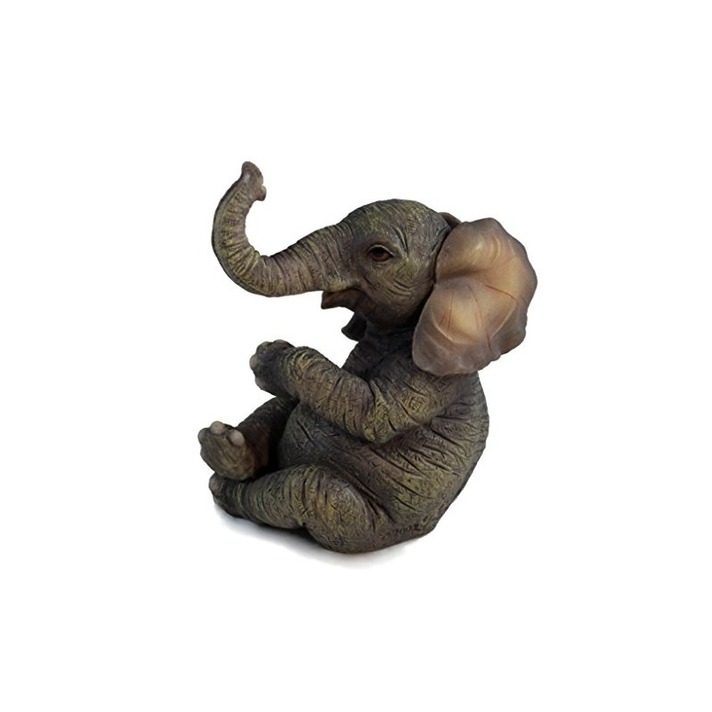 Veronese Design Baby Elephant Sitting with Crossed Legs Mini 3.5"