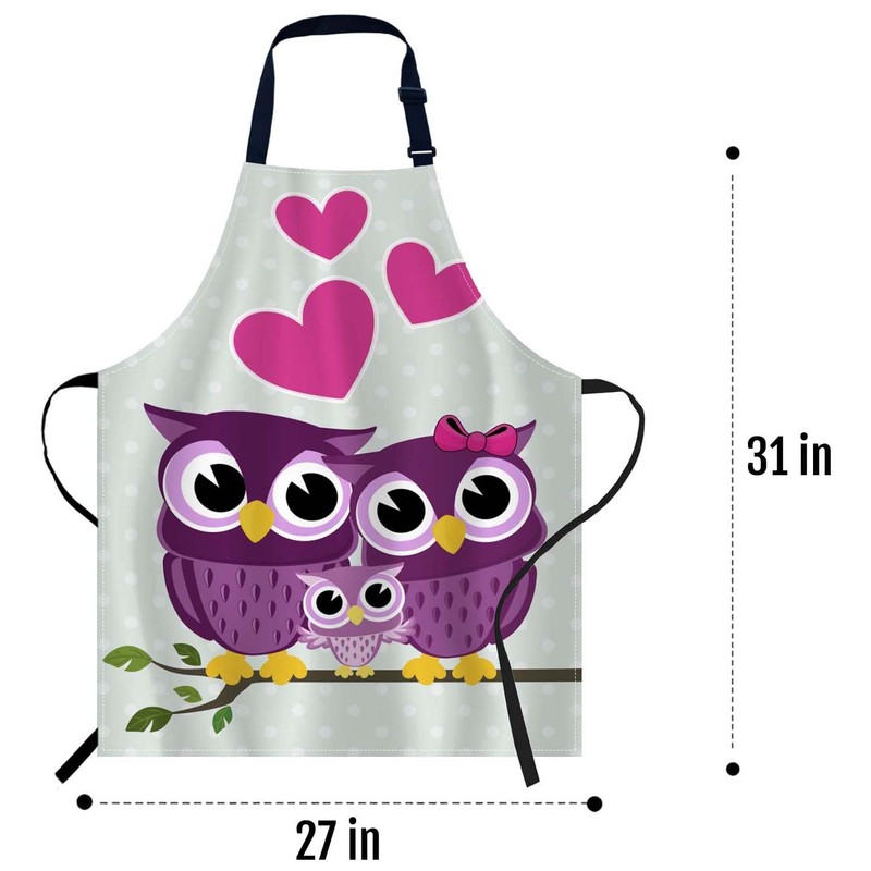 Smooffly Cute Owls Family Aprons - Cooking & Baking Aprons