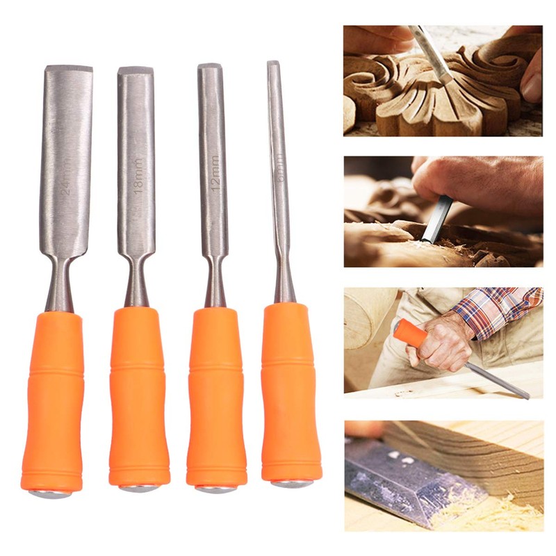 DOITOOL 4 Pieces Wood Chisel Set Professional Wood Chisels for