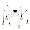 Stock 6-Light Spider Adjustable Pendant Light Black Industrial Hanging Ceiling