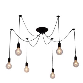 Stock 6-Light Spider Adjustable Pendant Light Black Industrial Hanging Ceiling Lamp for Dining Room Kitchen IslandShade color: black, Lamp Power(W): 60, Number of Lights: 6 Bulbs, Product Size: 20*130*6