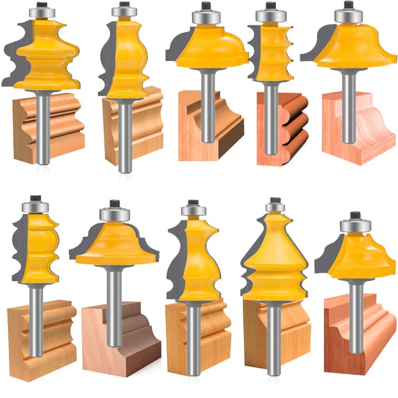 TAIWAIN 1/4-Inch Shank 10 pcs Tongue and Groove Flooring Router