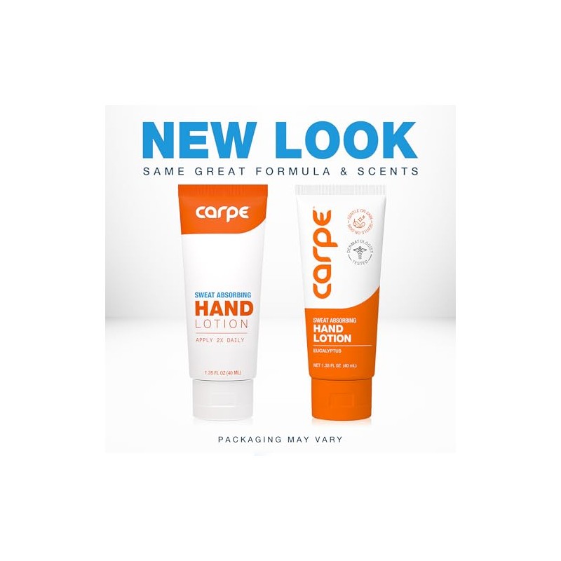 Carpe Antiperspirant Hand Lotion, A dermatologist-recommended, non-irritating, smooth lotion that