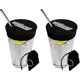 Nightcap - The Original Drink Cover Scrunchie, as seen on Shark Tank - Anti Spike Drink Covers - Drink Protector Scrunchie for Women - Fits Most Cups & Glasses, Reusable - Black