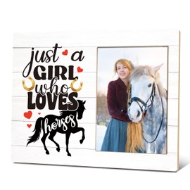 BXVRT Womens Horse Photo Frame, Just A Girl Who Loves Horses Themed Picture Frame Gifts For Cowgirls Horse Lovers Horse Riders Friends, Horses Gifts For Birthday Christmas -47