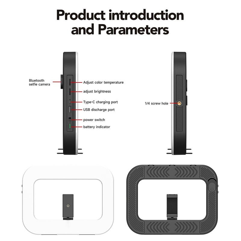 Smartphone Ring Selfie Light Kit Handheld LED Mobile Video Stabilizer