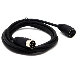 MIDI 8 Pin Big Din Cable, Disscool MIDI Big Din 8 Pin Male to 8 Pin Female Audio Stereo Cable Adapter for Computer (1.5m)