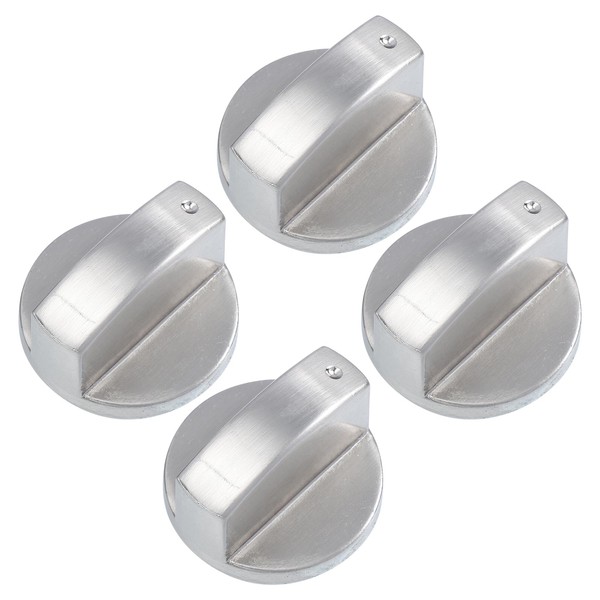 DOITOOL Gas Stove Knob Cookware Electric Switch Set of 4 Silver Metal Gas Stove Knobs Burner Safety Knob Oven Knob