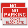 No Parking Do Not Block Gate Signs, Metal Reflective 10"