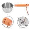 Stainless Steel Hot Oil Pan With Wooden Handle Breakfast Pot