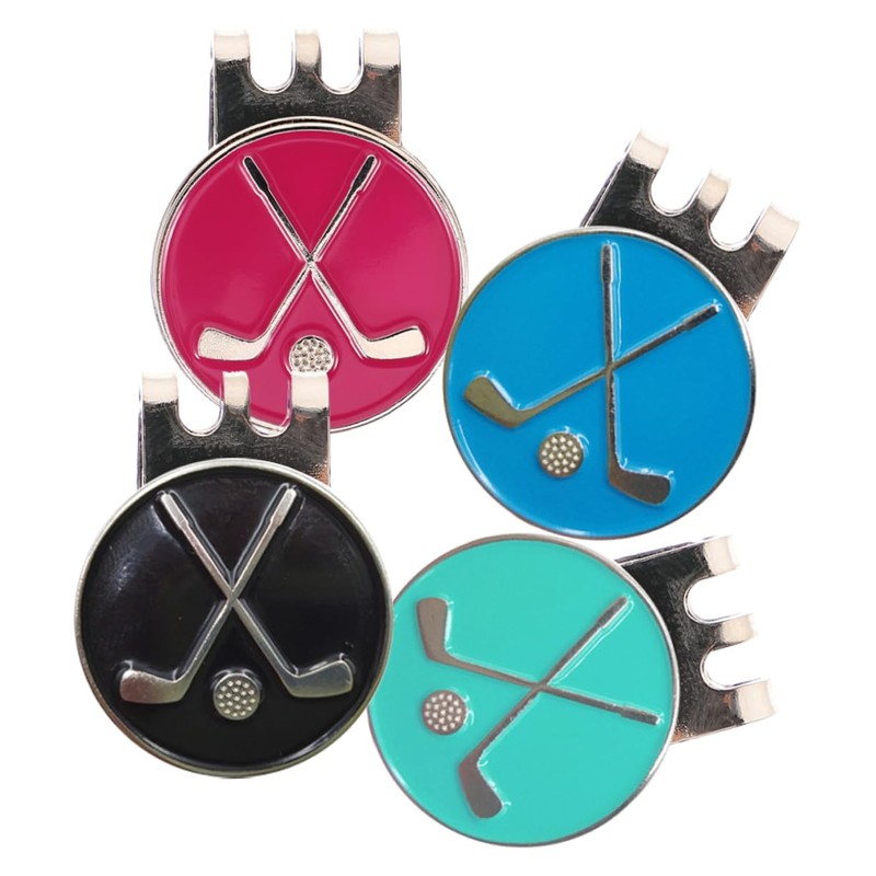 BESPORTBLE 5sets Sturdy Metal Golf Ball Marker Hat Clip Decorative