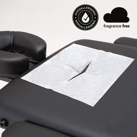 DR.LOMILOMI Disposable Facial Plug Breathing Space Sheet Cover 602 for Massage Table (200 Sheets, White)